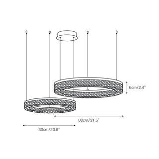 Idyll Lustre Rond LED Métal Résine Minimaliste Moderne