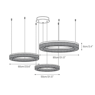 Idyll Lustre Rond LED Métal Résine Minimaliste Moderne