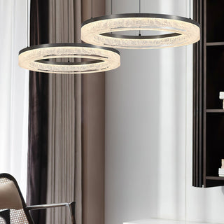 Idyll Lustre Rond LED Métal Résine Minimaliste Moderne