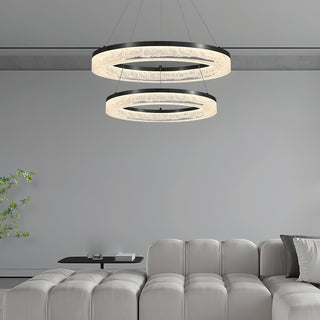 Idyll Lustre Rond LED Métal Résine Minimaliste Moderne