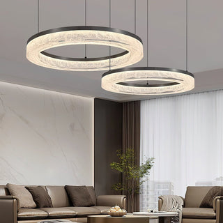 Idyll Lustre Rond LED Métal Résine Minimaliste Moderne
