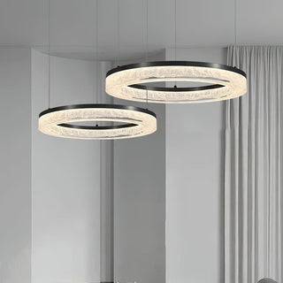Idyll Lustre Rond LED Métal Résine Minimaliste Moderne
