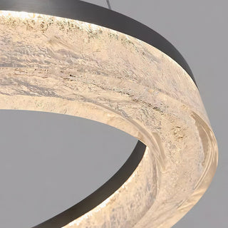 Idyll Lustre Rond LED Métal Résine Minimaliste Moderne