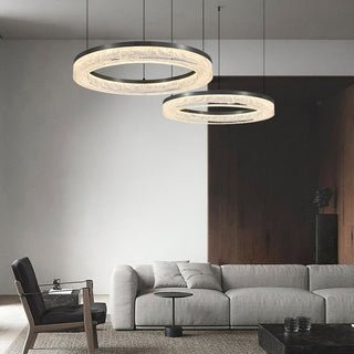 Idyll Lustre Rond LED Métal Résine Minimaliste Moderne