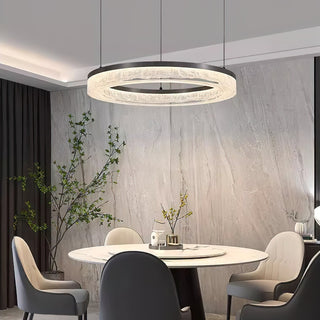 Idyll Lustre Rond LED Métal Résine Minimaliste Moderne