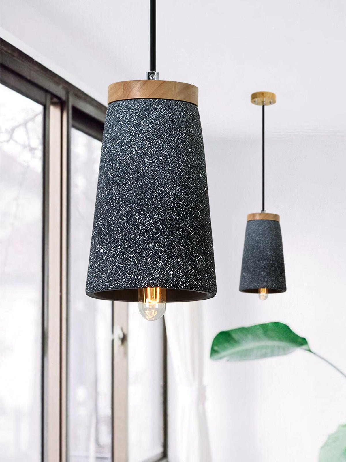 Althere Lustre Suspendu En Bois Et Ciment