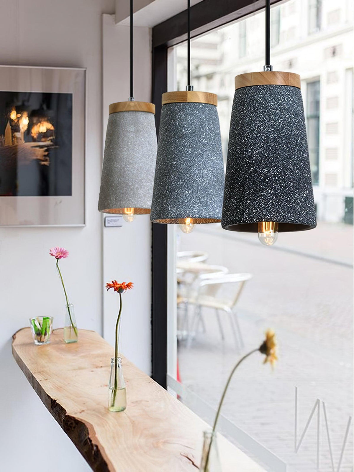 Althere Lustre Suspendu En Bois Et Ciment
