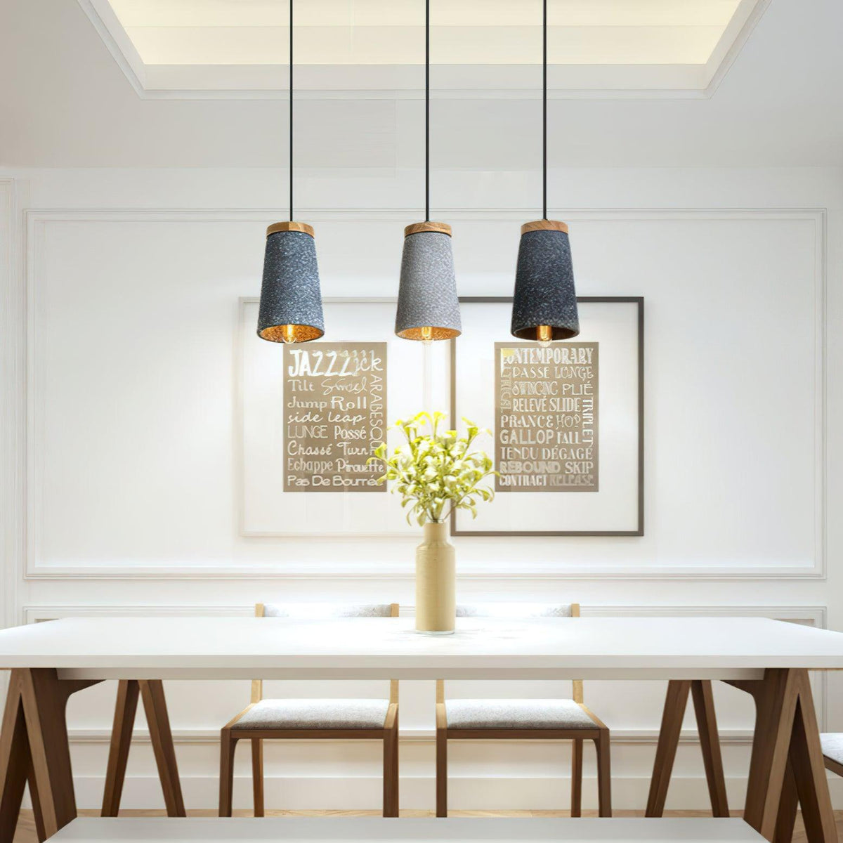 Althere Lustre Suspendu En Bois Et Ciment