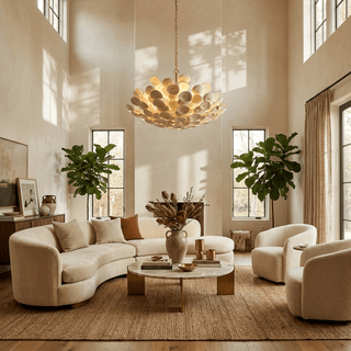 Coconut Disc Chandelier-Neutral Decor