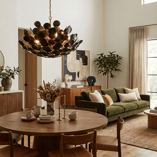 Coconut Disc Chandelier-Neutral Decor