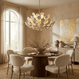 Coconut Disc Chandelier-Neutral Decor