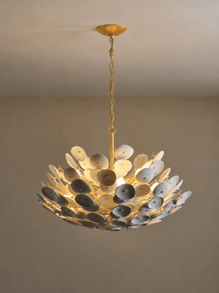 Coconut Disc Chandelier-Neutral Decor