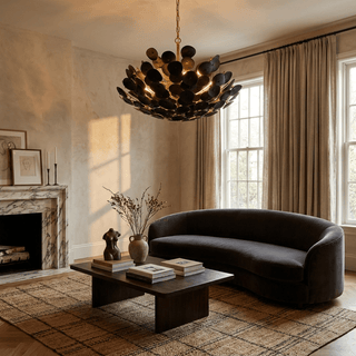 Coconut Disc Chandelier-Neutral Decor