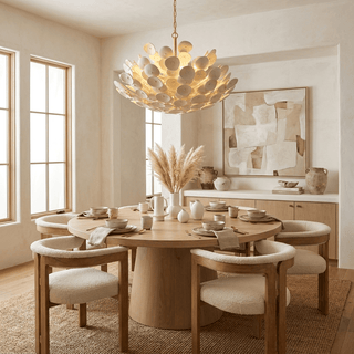 Coconut Disc Chandelier-Neutral Decor