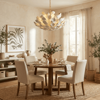 Coconut Disc Chandelier-Neutral Decor