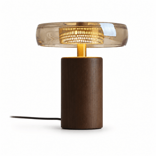 Cognac Disc Table Lamp-Neutral Decor