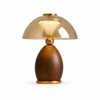 Cognac Disc Table Lamp-Neutral Decor