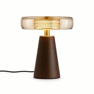 Cognac Disc Table Lamp-Neutral Decor