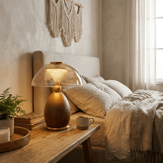 Cognac Disc Table Lamp-Neutral Decor