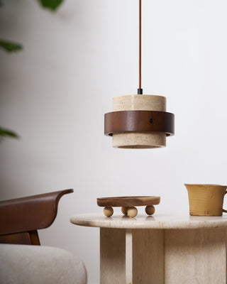 Cumirora Suspension Cylindre Superposé en Travertin