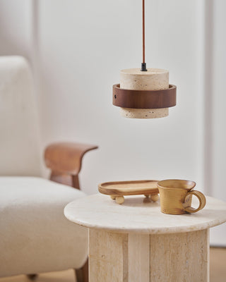 Cumirora Suspension Cylindre Superposé en Travertin