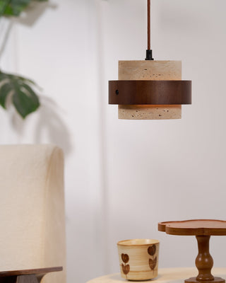 Cumirora Suspension Cylindre Superposé en Travertin