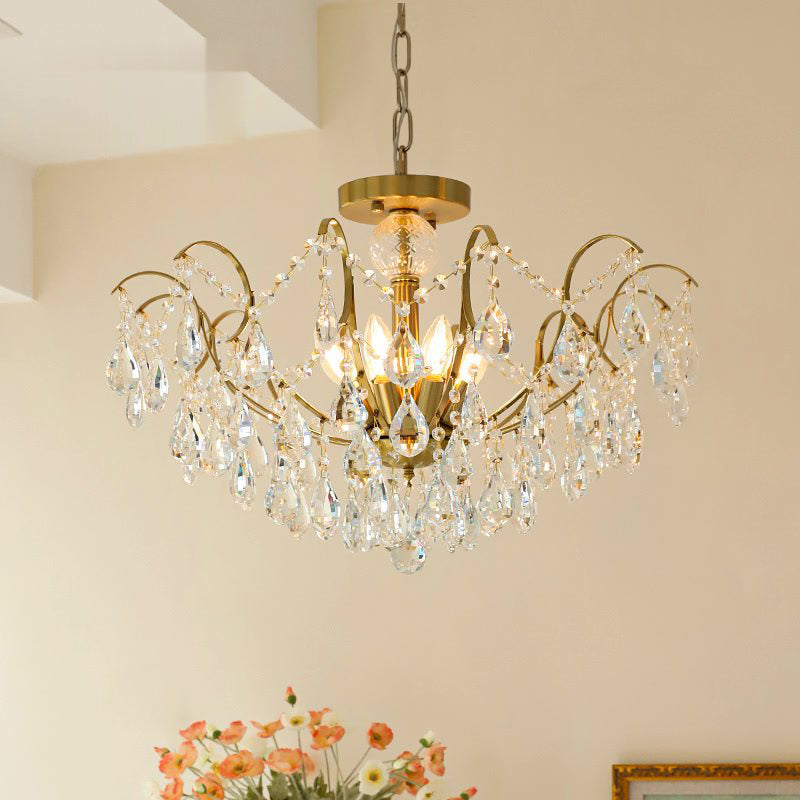 Top-down view of the chandelier's intricate structure.