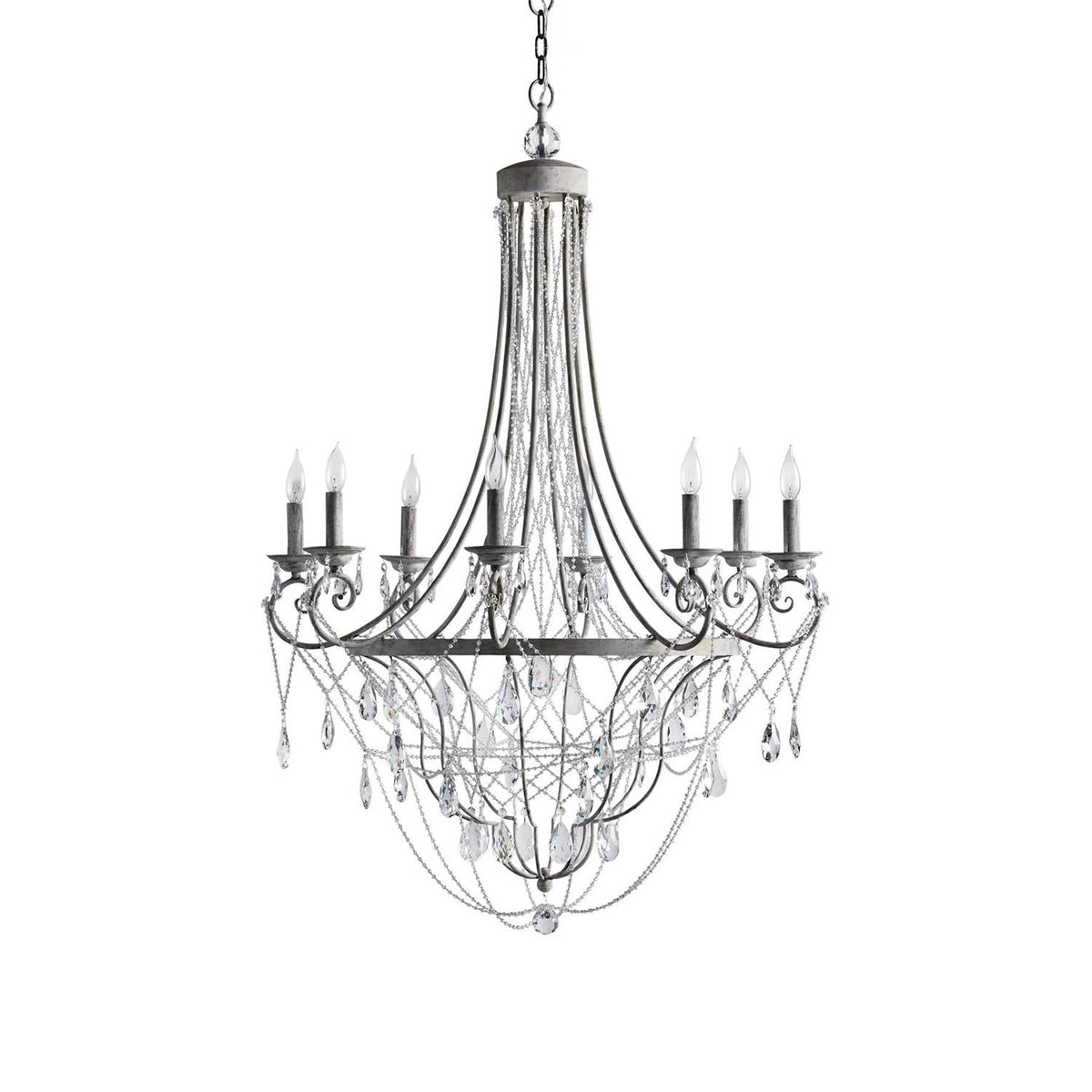Luster Lustre Métal Cristal Industriel Traditionnel Vintage