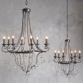 Luster Lustre Métal Cristal Industriel Traditionnel Vintage