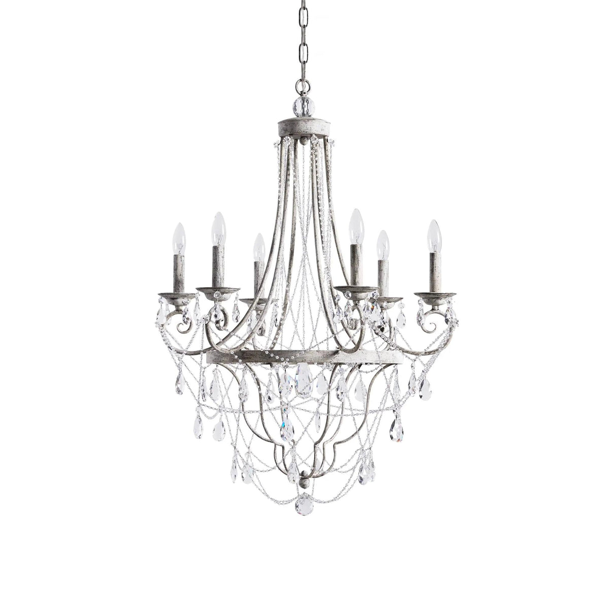 Luster Lustre Métal Cristal Industriel Traditionnel Vintage