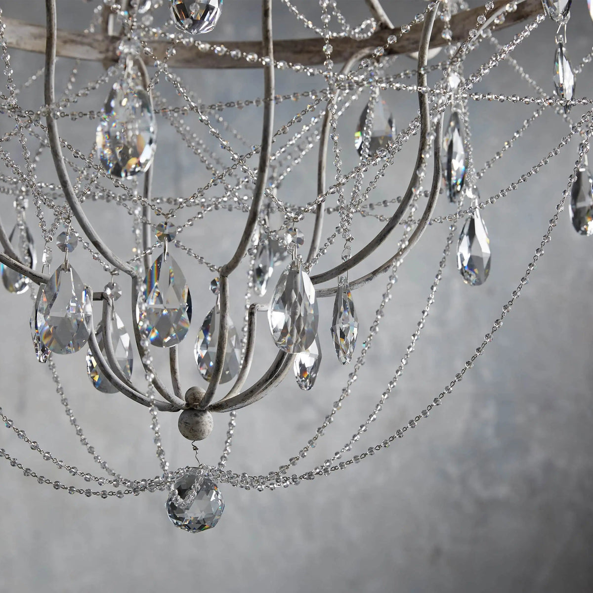 Luster Lustre Métal Cristal Industriel Traditionnel Vintage