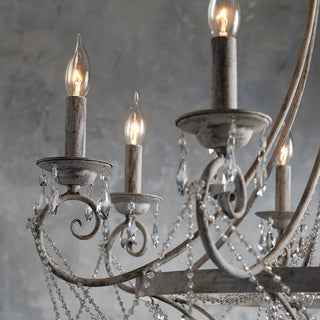 Luster Lustre Métal Cristal Industriel Traditionnel Vintage