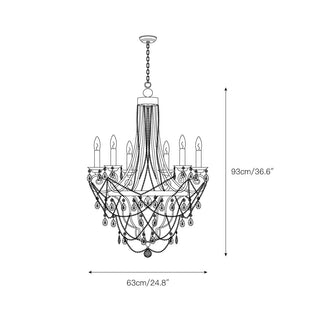 Luster Lustre Métal Cristal Industriel Traditionnel Vintage
