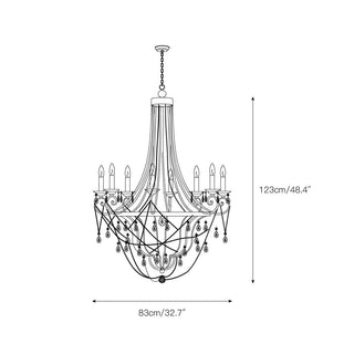 Luster Lustre Métal Cristal Industriel Traditionnel Vintage