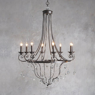 Luster Lustre Métal Cristal Industriel Traditionnel Vintage