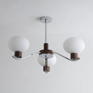 Lustra Lustre Élégant en Chrome et Noyer