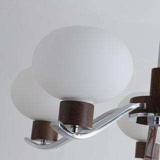 Lustra Lustre Élégant en Chrome et Noyer