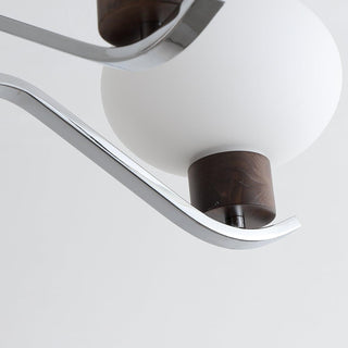 Lustra Lustre Élégant en Chrome et Noyer