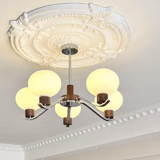 Lustra Lustre Élégant en Chrome et Noyer