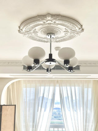 Lustra Lustre Élégant en Chrome et Noyer