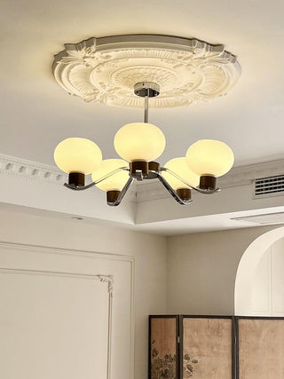 Lustra Lustre Élégant en Chrome et Noyer