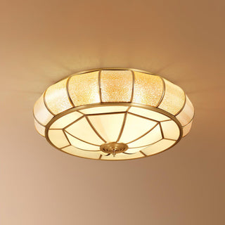 Ulrinara Postmoderne Luxe Tambour Laiton Verre Plafonnier