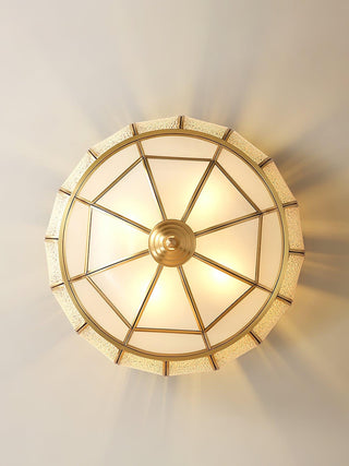 Ulrinara Postmoderne Luxe Tambour Laiton Verre Plafonnier