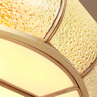 Ulrinara Postmoderne Luxe Tambour Laiton Verre Plafonnier