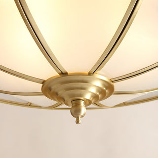 Ulrinara Postmoderne Luxe Tambour Laiton Verre Plafonnier