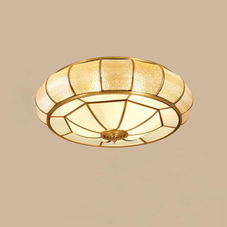 Ulrinara Postmoderne Luxe Tambour Laiton Verre Plafonnier