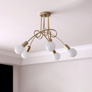 Oasis Lampe De Plafond Sputnik Métal Verre Art Unique