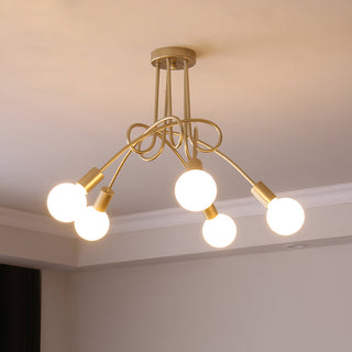 Oasis Lampe De Plafond Sputnik Métal Verre Art Unique
