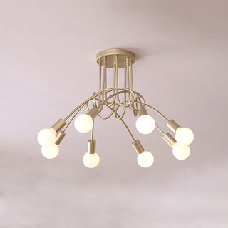 Oasis Lampe De Plafond Sputnik Métal Verre Art Unique