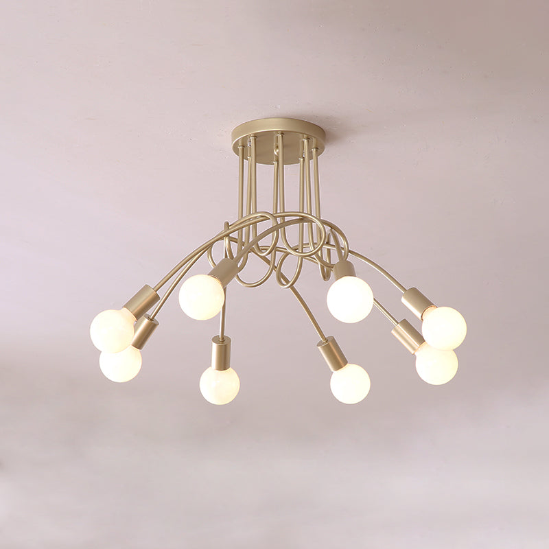 Oasis Lampe De Plafond Sputnik Métal Verre Art Unique